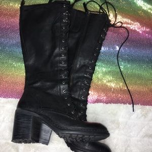 NINE WEST Lory Tall Lace Up Combat Boots